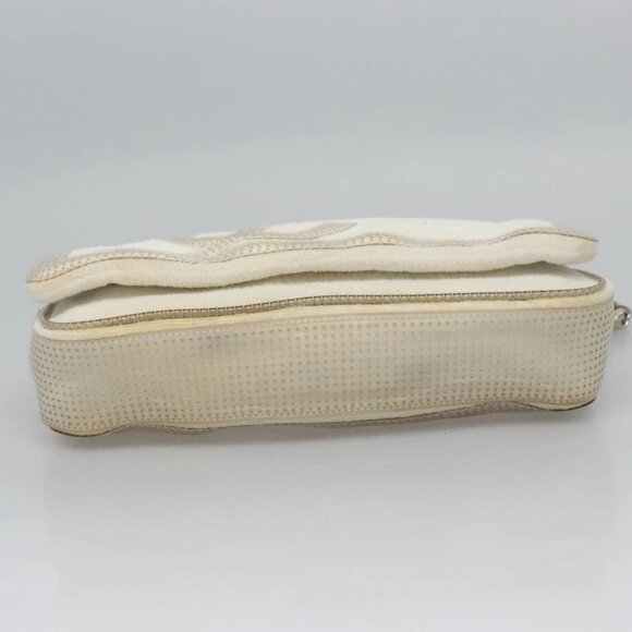 CHANEL Chain Shoulder Bag pile White CC Auth EC613 - Picture 6 of 16